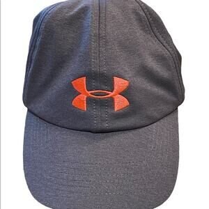 Under Armour Grey Hat/Cap with Orange Logo and Adjustable back.